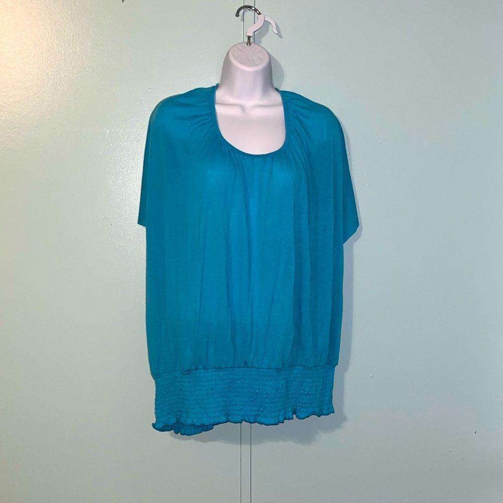 NWT Allison Brittney Blouse Teal Size‎ 3X Stretch